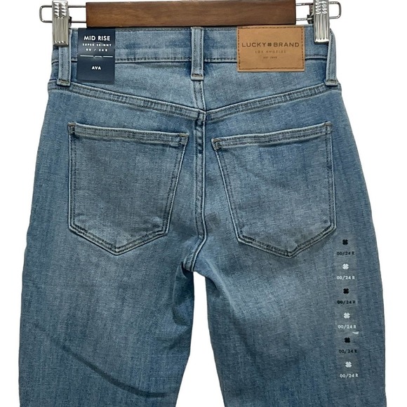 LUCKY BRAND AVA MID RISE SUPER SKINNY MEDIUM WASH JEANS NWT WOMEN'S SIZE 24 - Picture 7 of 16